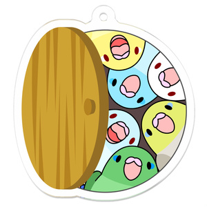 みっちりむっちり過密マメルリハさんアクリルキーホルダー【まめるりはことり】