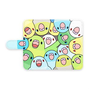 みっちりマメルリハさん手帳型Androidケース【まめるりはことり】