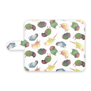 たっぷりウロコインコちゃん手帳型Androidケース【まめるりはことり】