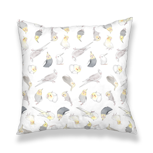 たっぷりオカメインコちゃんクッションカバー【まめるりはことり】