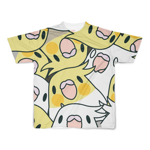 みっちりむっちり過密オカメインコさんフルグラフィックTシャツ【まめるりはことり】