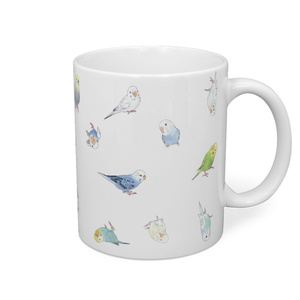 いっぱいセキセイインコちゃんマグ【まめるりはことり】