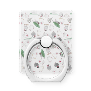 たっぷり文鳥ちゃんスマホリング【まめるりはことり】