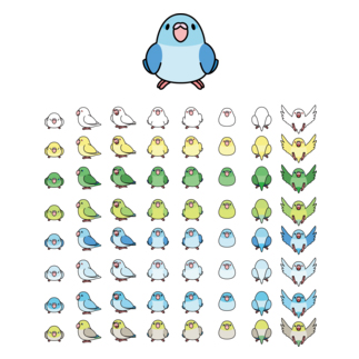 整列マメルリハ隊【まめるりはことり】