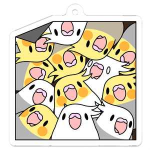 みっちりむっちり過密オカメインコさんアクリルキーホルダー【まめるりはことり】