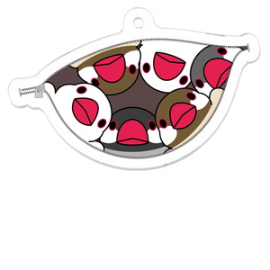 みっちりむっちり過密文鳥さんアクリルキーホルダー【まめるりはことり】