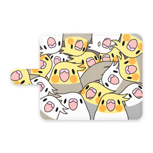 みっちりオカメインコさん手帳型Androidケース【まめるりはことり】