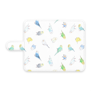 いっぱいセキセイインコちゃん手帳型Androidケース【まめるりはことり】