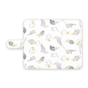たっぷりオカメインコちゃん手帳型Androidケース【まめるりはことり】