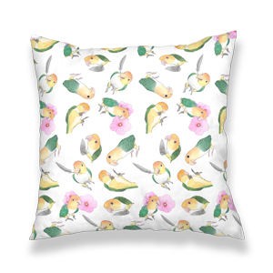 たっぷりシロハラインコちゃんクッションカバー【まめるりはことり】