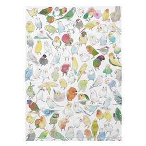 インコオウムまみれ★写真かららくがきクリアファイル【まめるりはことり】