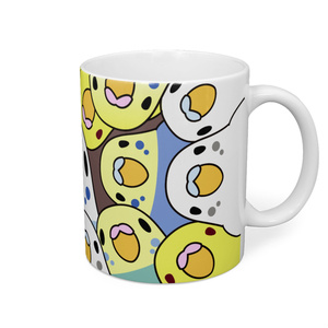 みっちりむっちり過密セキセイインコさんマグ【まめるりはことり】