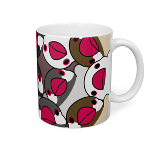 みっちりむっちり過密文鳥さんマグ【まめるりはことり】