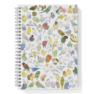 インコオウムまみれ★写真かららくがきリングノート【まめるりはことり】