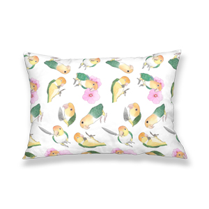 たっぷりシロハラインコちゃん枕カバー【まめるりはことり】