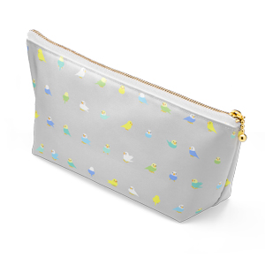 ちみまめセキセイインコちゃんポーチ【まめるりはことり】