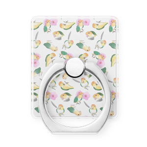 たっぷりシロハラインコちゃんスマホリング【まめるりはことり】