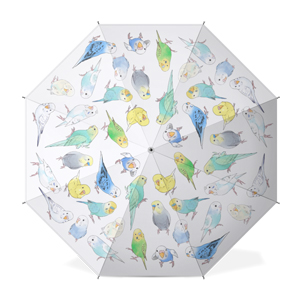 たくさんセキセイインコちゃん傘【まめるりはことり】