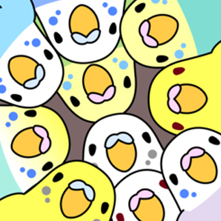 三みっちりむっちり過密セキセイインコさん【まめるりはことり】