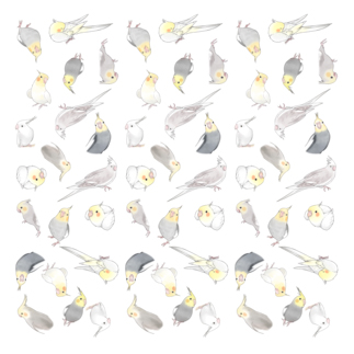 たっぷりオカメインコちゃんフルグラフィックTシャツ【まめるりはことり】